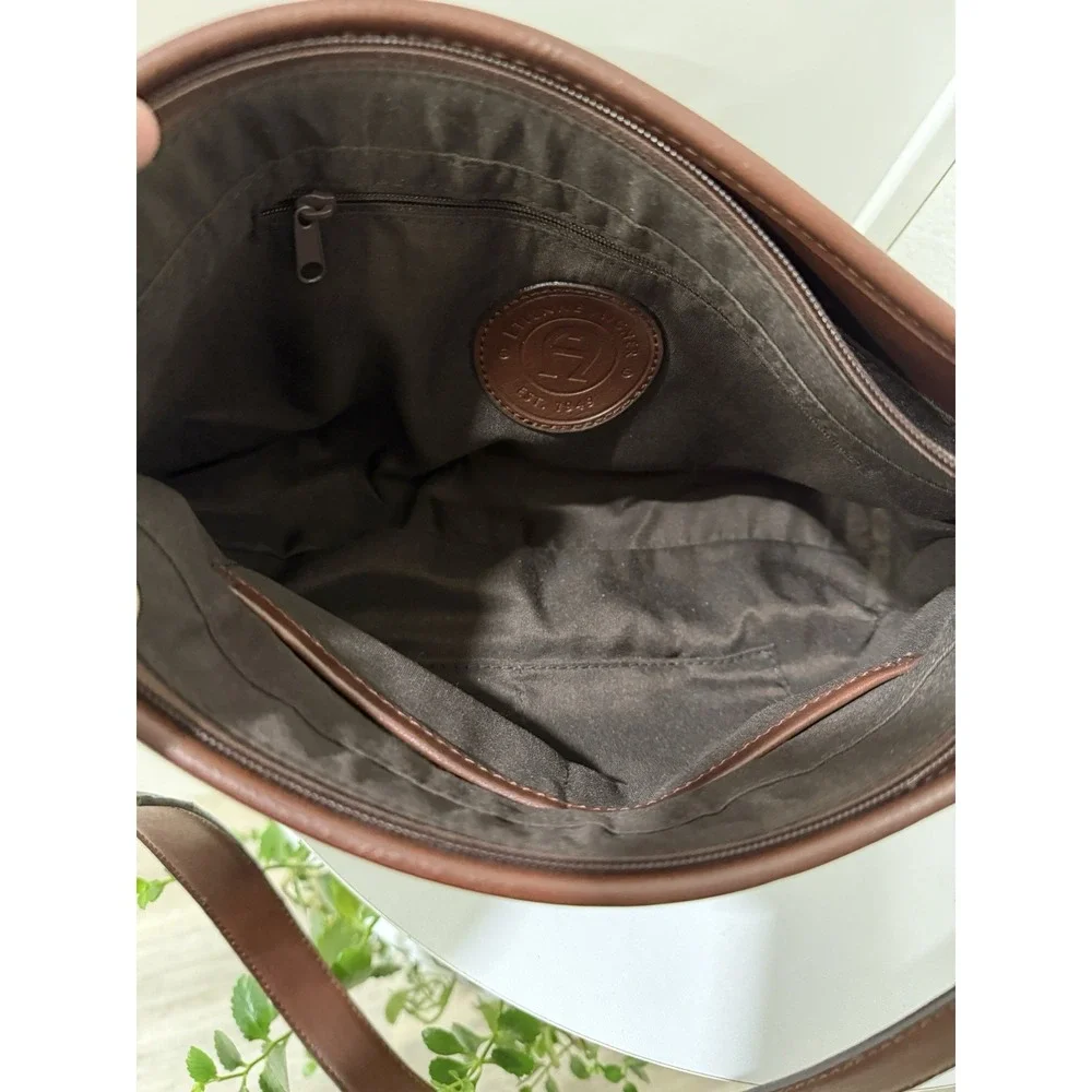 Vintage Etienne Aigner Signature Brown Logo All Over Print Purse Bag